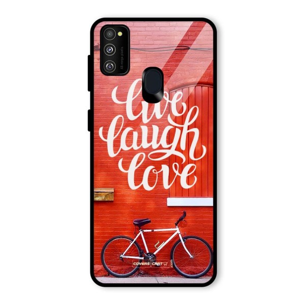 Live Laugh Love Glass Back Case for Galaxy M30s