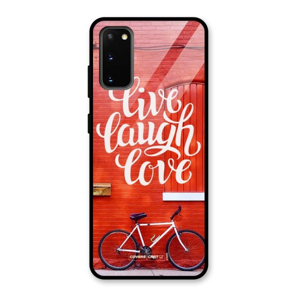 Live Laugh Love Glass Back Case for Galaxy S20