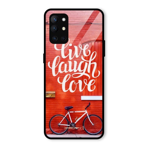 Live Laugh Love Glass Back Case for OnePlus 9R