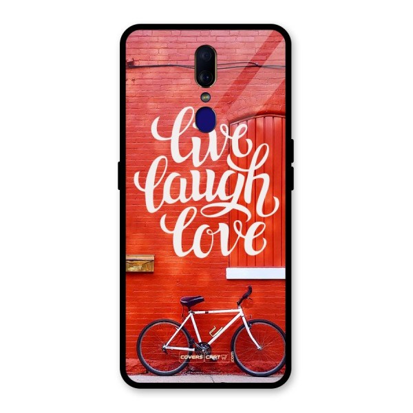 Live Laugh Love Glass Back Case for Oppo F11