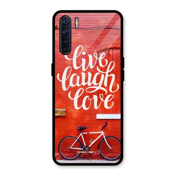 Live Laugh Love Glass Back Case for Oppo F15