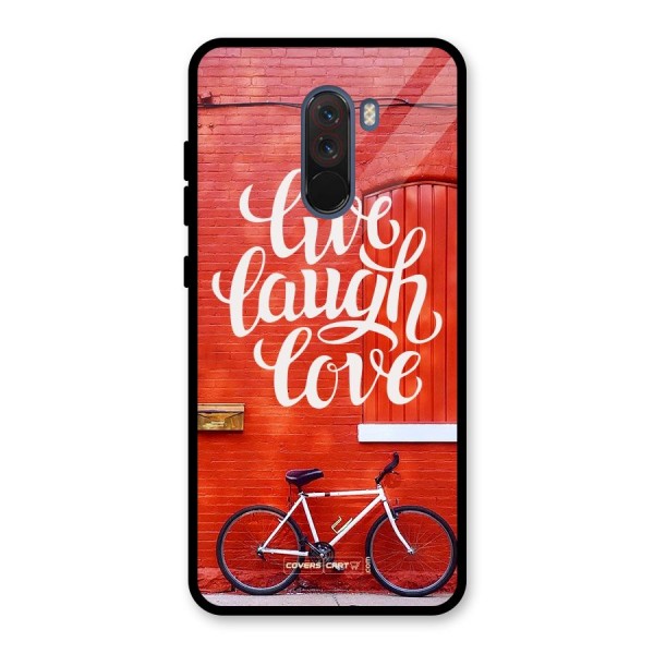 Live Laugh Love Glass Back Case for Poco F1