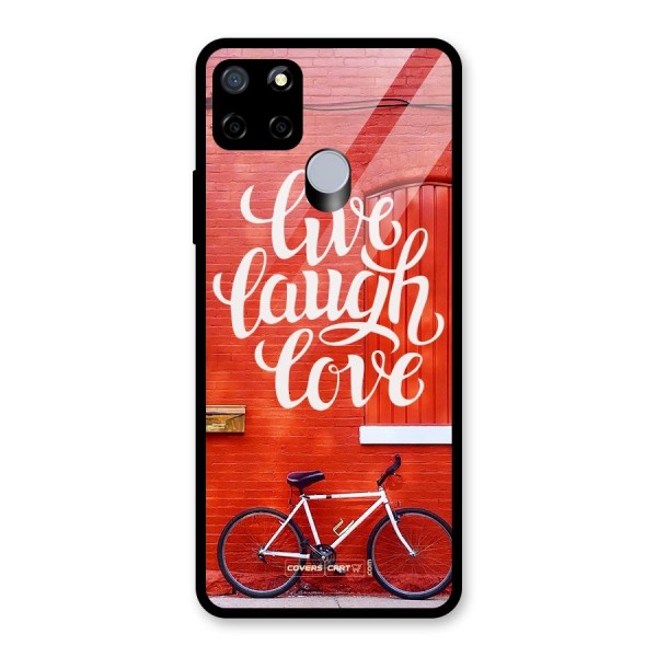 Live Laugh Love Glass Back Case for Realme C12