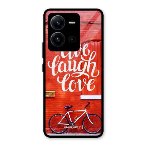 Live Laugh Love Glass Back Case for Vivo V25