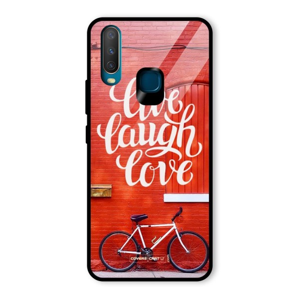 Live Laugh Love Glass Back Case for Vivo Y12