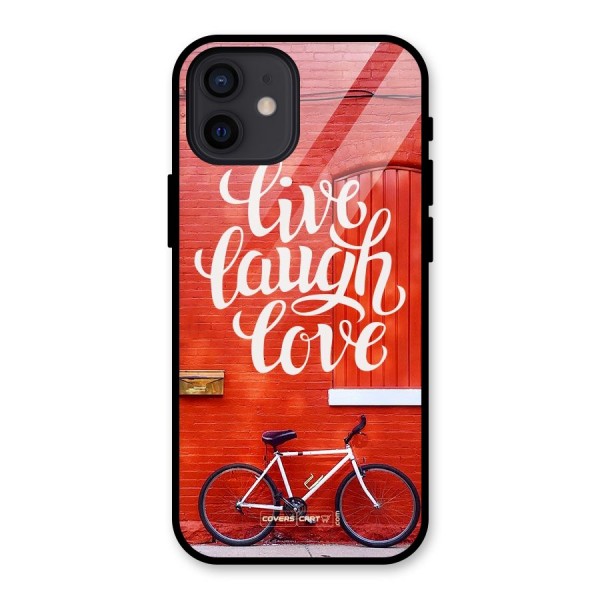 Live Laugh Love Glass Back Case for iPhone 12