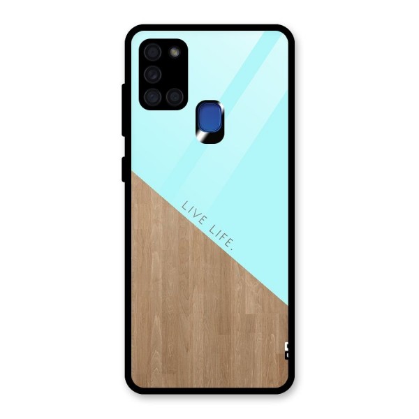 Live Life Glass Back Case for Galaxy A21s