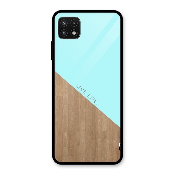 Live Life Glass Back Case for Galaxy A22 5G