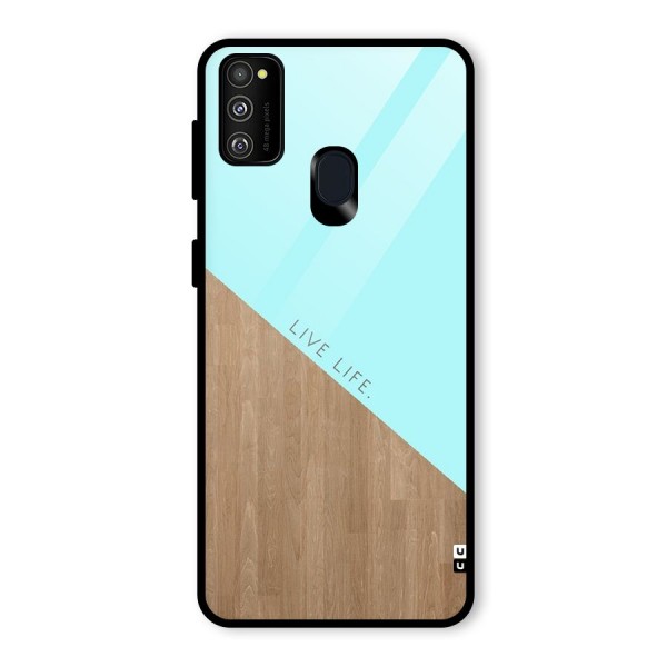 Live Life Glass Back Case for Galaxy M21