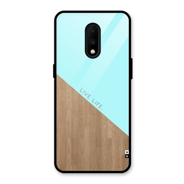 Live Life Glass Back Case for OnePlus 7