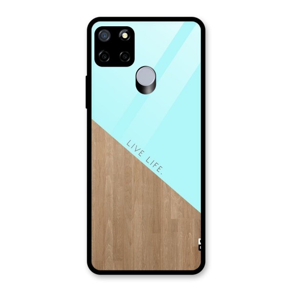 Live Life Glass Back Case for Realme C15