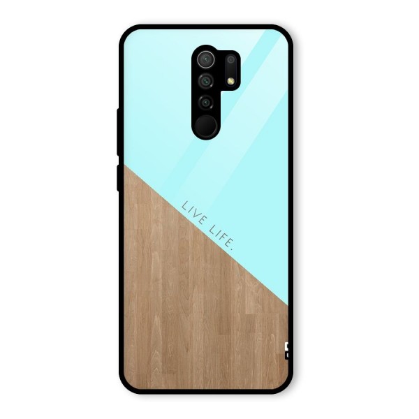 Live Life Glass Back Case for Redmi 9 Prime