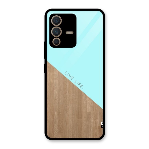 Live Life Glass Back Case for Vivo V23 5G