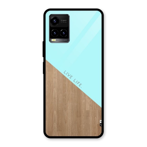 Live Life Glass Back Case for Vivo Y21A