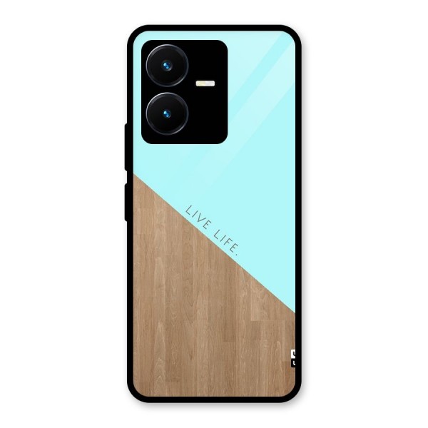 Live Life Glass Back Case for Vivo Y22