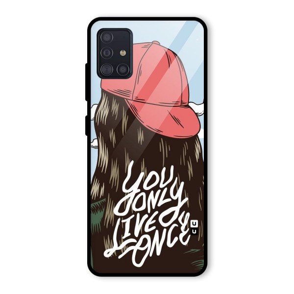 Live Once Glass Back Case for Galaxy A51