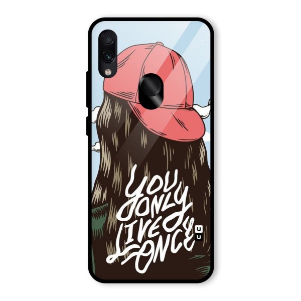 Live Once Glass Back Case for Redmi Note 7