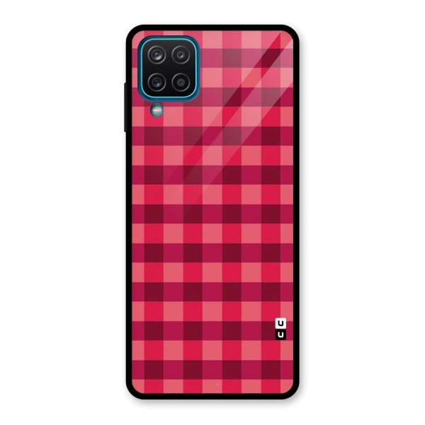 Love Checks Glass Back Case for Galaxy A12