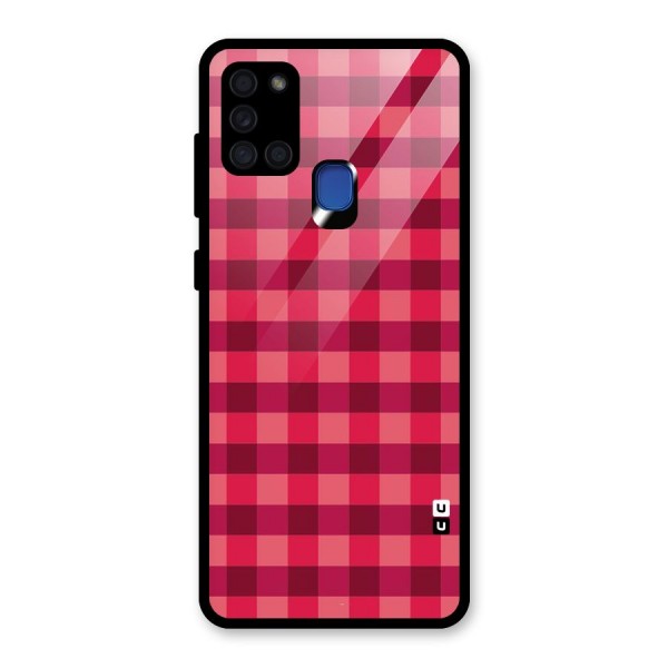 Love Checks Glass Back Case for Galaxy A21s