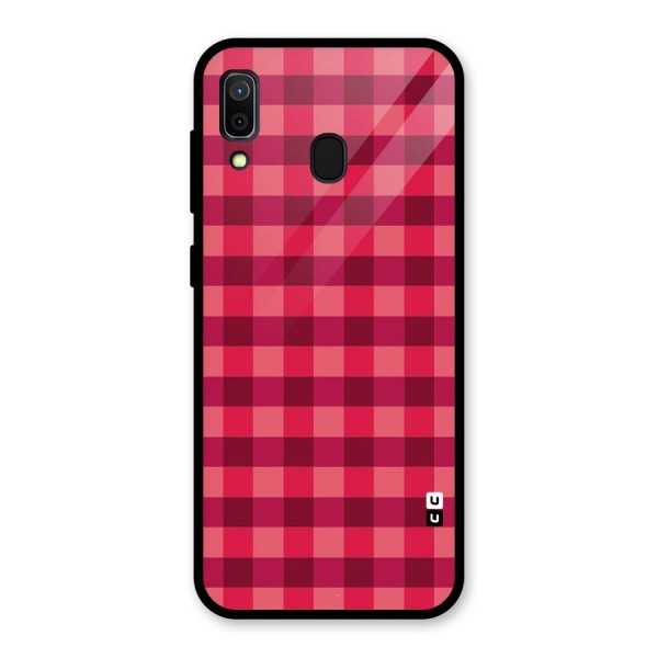 Love Checks Glass Back Case for Galaxy A30