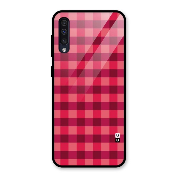 Love Checks Glass Back Case for Galaxy A50s