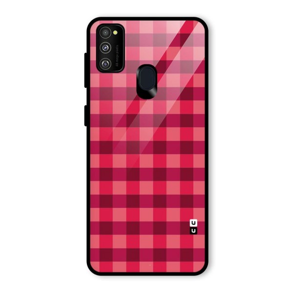 Love Checks Glass Back Case for Galaxy M21