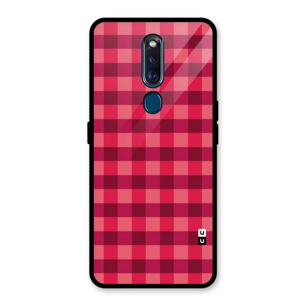 Love Checks Glass Back Case for Oppo F11 Pro