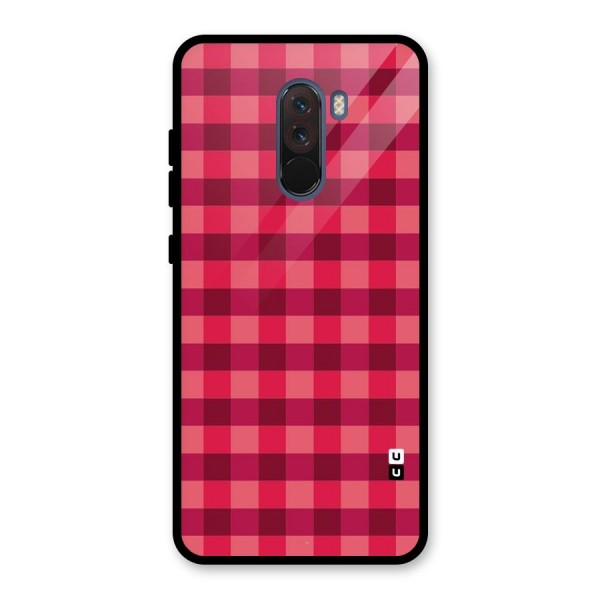 Love Checks Glass Back Case for Poco F1