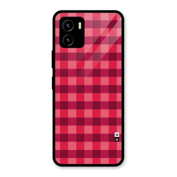 Love Checks Glass Back Case for Vivo Y15s