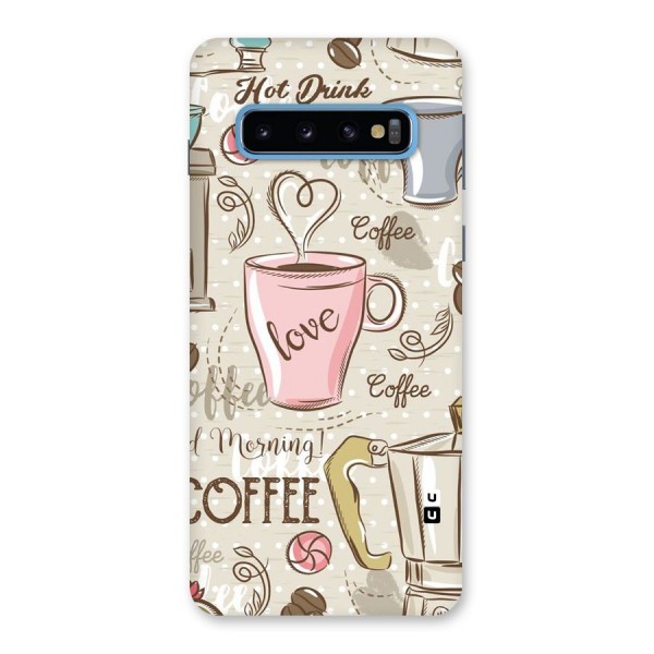 Love Coffee Design Back Case for Galaxy S10