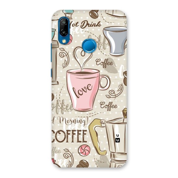 Love Coffee Design Back Case for Huawei P20 Lite