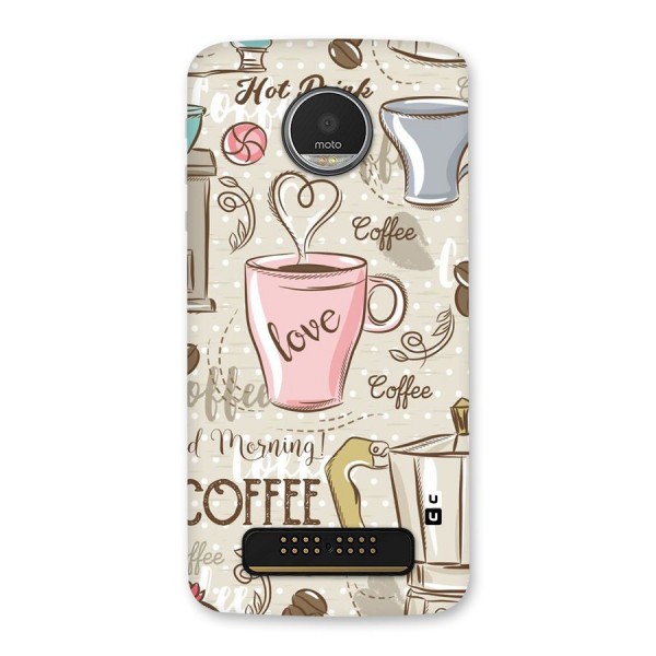 Love Coffee Design Back Case for Moto Z Play