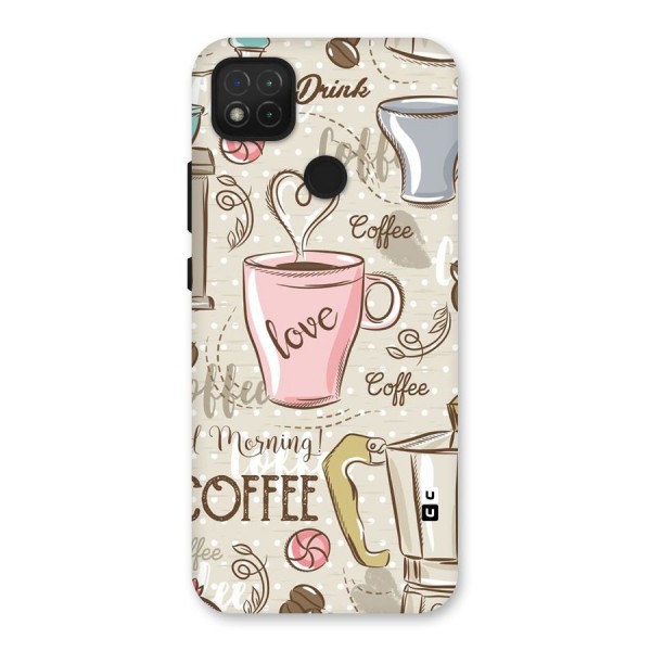 Love Coffee Design Back Case for Redmi 9C