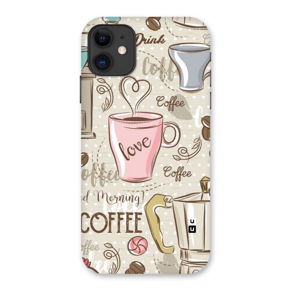 Love Coffee Design Back Case for iPhone 11