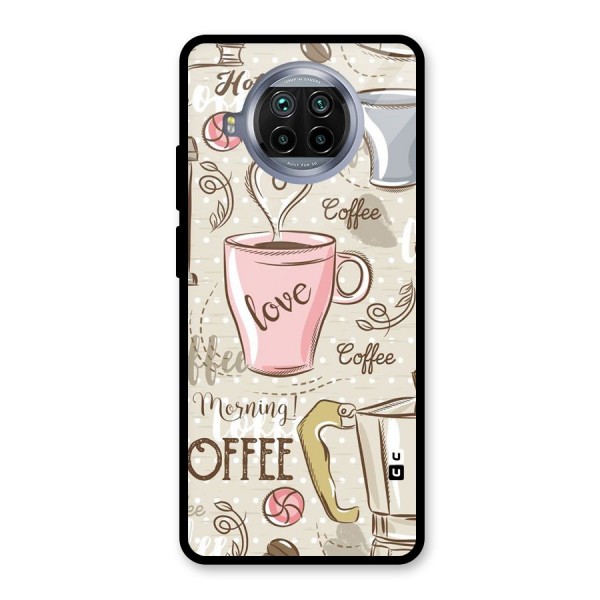 Love Coffee Design Glass Back Case for Mi 10i