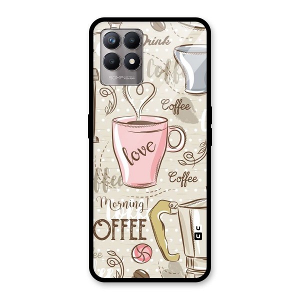 Love Coffee Design Glass Back Case for Realme 8i