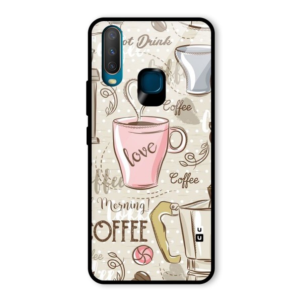 Love Coffee Design Glass Back Case for Vivo Y12