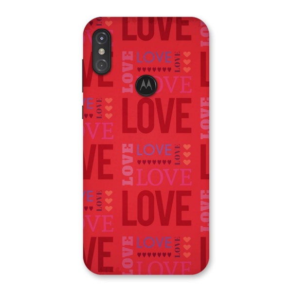 Love Pattern Back Case for Motorola One Power