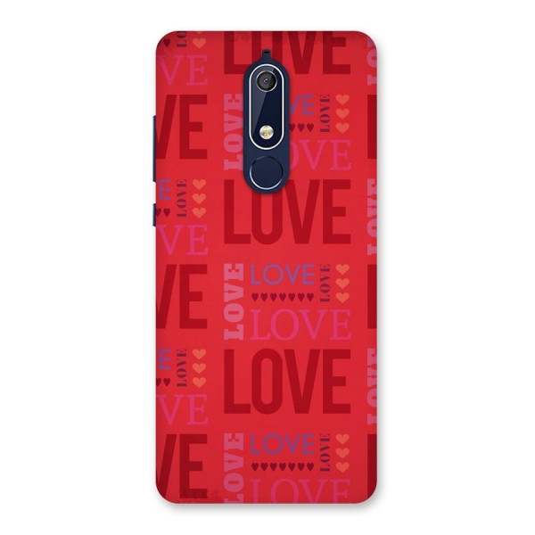 Love Pattern Back Case for Nokia 5.1