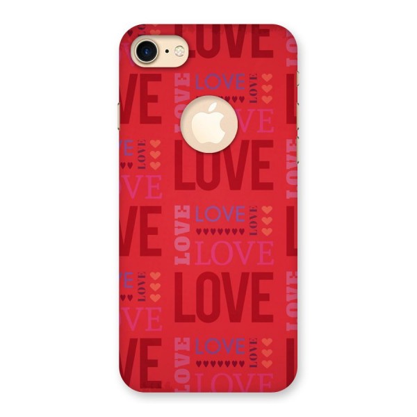 Love Pattern Back Case for iPhone 8 Logo Cut