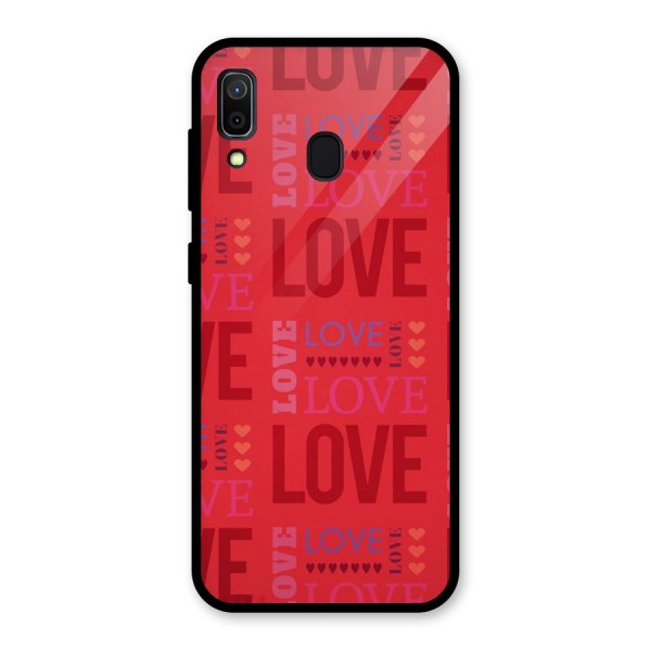 Love Pattern Glass Back Case for Galaxy A30