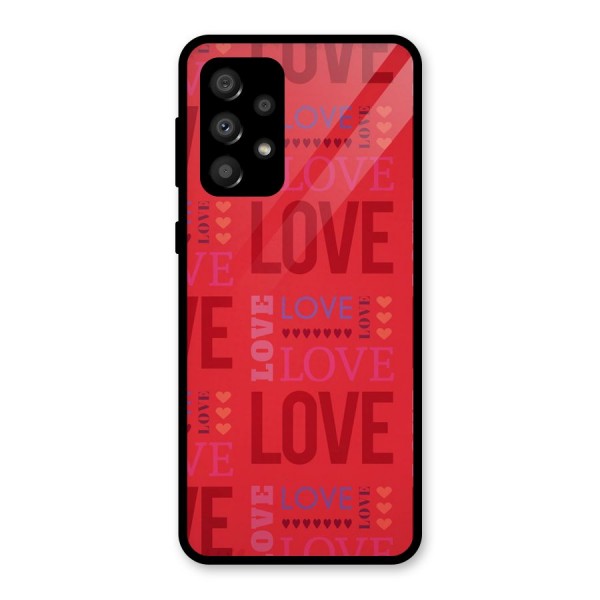 Love Pattern Glass Back Case for Galaxy A32