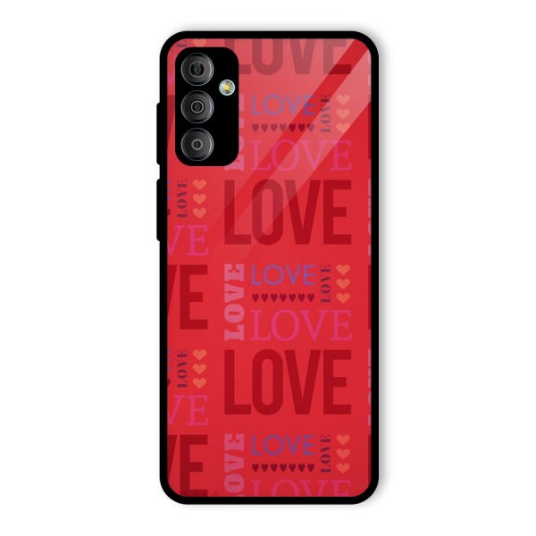 Love Pattern Glass Back Case for Galaxy F23