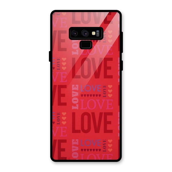 Love Pattern Glass Back Case for Galaxy Note 9