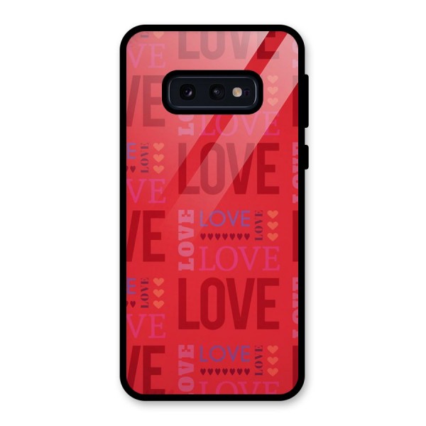 Love Pattern Glass Back Case for Galaxy S10e