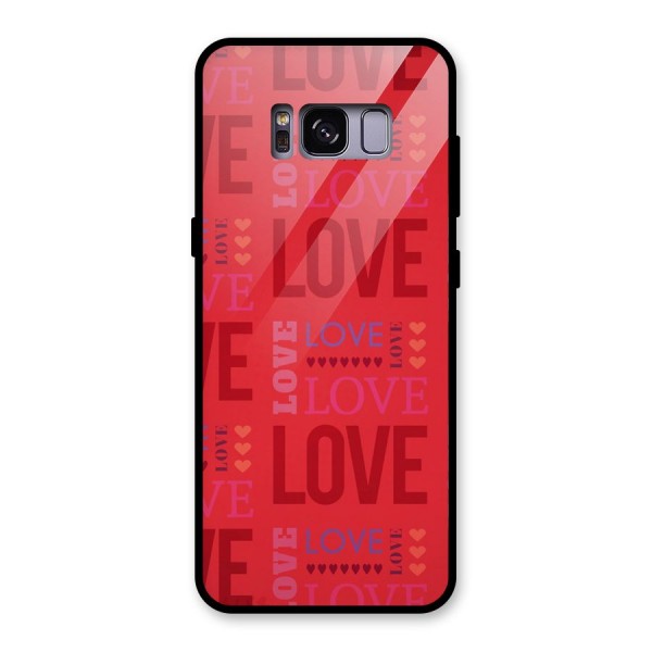 Love Pattern Glass Back Case for Galaxy S8