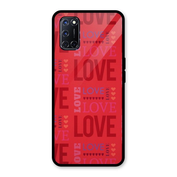 Love Pattern Glass Back Case for Oppo A52