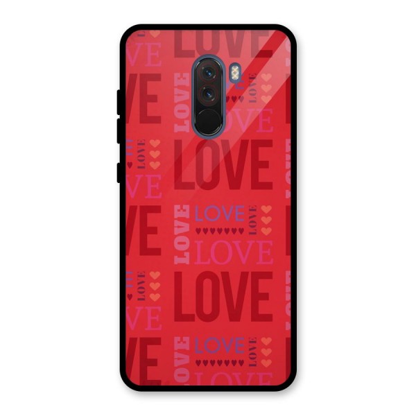 Love Pattern Glass Back Case for Poco F1