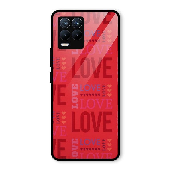 Love Pattern Glass Back Case for Realme 8