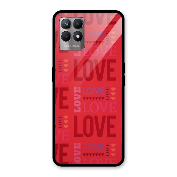 Love Pattern Glass Back Case for Realme 8i